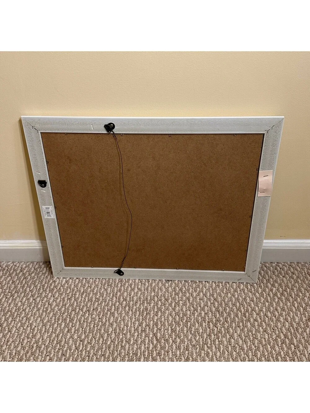White Framed Wall Mirror 16x20 Rectangle Hanging Home Decor Vanity Preowned Gift